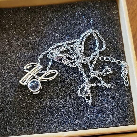 INITIAL JEWELED‎ necklace E T H C - Picture 7 of 15